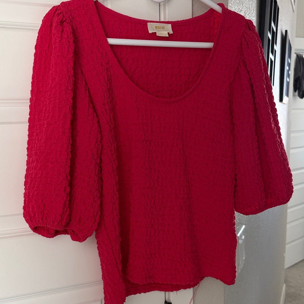 Anthropologie Maeve Balloon Sleeve Textured Top